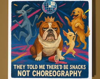 Disco Bulldog dog Happy Birthday Card - Funny Animal - Premium Greeting Card Envelope - Personalised dog  funny card - family friend Dad Mum