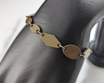 Vintage Dark Bronze  Geometric Link Bracelet by Trifari Jewellery.