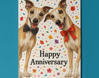 Dog Breeds Collection - Still Looking at You. - Whippet Dogs - Anniversary Card - Funny Premium Greeting Card Envelope - Personalised card