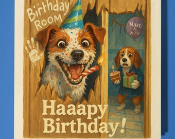 The Sniffing - Movie Parody Happy Birthday Card - Funny Animal Premium Greeting Card Envelope Personalised  card - Friend Daughter Dad