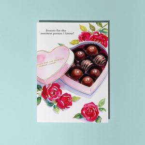 Dolci fatti a mano con cioccolato e rose per la persona più dolce che conosco! Love Card Premium Greeting Card & Envelope