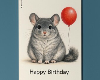 Animal Hugs Collection Chinchilla Softest birthday wishes Happy Birthday Card  Premium Greeting Card Envelope Personalised Friends Family