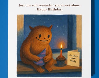 Funny monster - Compassion Collection - Happy Birthday Card - Funny Animals - Premium Greeting Card Envelope Personalised  card - Friend