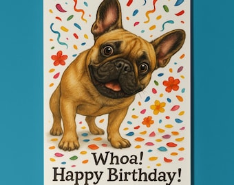 Dog Breeds Collection - Don’t Look Away French Bulldog dog Birthday Card - Funny Animal - Premium Greeting Card Envelope - Personalised card