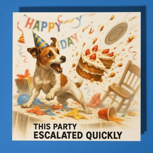 Lustiger Jack Russel Hund - Alles Gute zum Geburtstag Karte - Lustiges Tier - Premium Grußkarte und Umschlag - Personalisierte Hundekarte - Schwester Freund