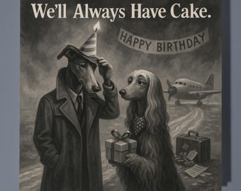 Barkablanca Movie Parody  - Happy Birthday Card - Funny Animal - Premium Greeting Card Envelope - Personalised Dog card - Dad Mum Grandma