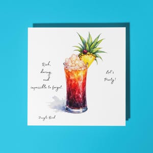 Cocktail Jungle Bird fatto a mano - Ricco, audace e impossibile da dimenticare. - Biglietto di auguri di buon compleanno, biglietto di auguri premium e busta