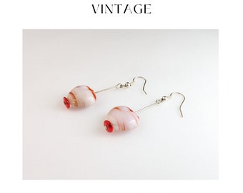 Radiant Vintage Jewellery  Heart Art Glass Earrings