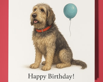 Dog Breeds Collection - Otterhound Dog - Happy Birthday Card - Funny Animal - Premium Greeting Card & Envelope - Personalised card - Friend