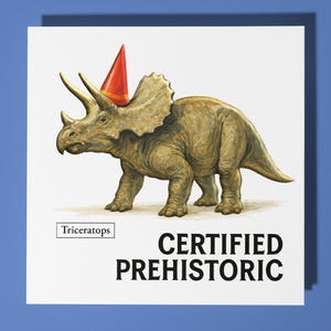 Dinosaurus Triceratops - Verjaardagskaart - Gepersonaliseerde kaart - Kaart grappige dieren - Premium wenskaart en envelop moeder vader zoon zus vriend