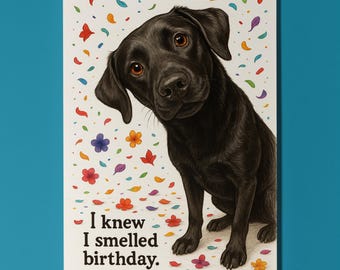 Dog Breeds Collection - Don’t Look Away - Labrador dog - Birthday Card - Funny Animal - Premium Greeting Card Envelope - Personalised card