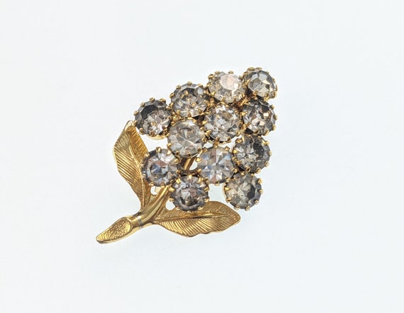 Lovely Vintage Jewellery Gold-tone Flower Brooch - image 7