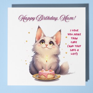 Katze Geburtstagskarte Papa - Lustiges Tier - Premium Grußkarte & Umschlag - Personalisierte Katzenkarte - Mama