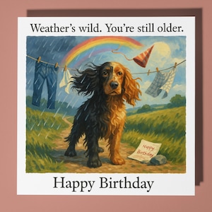 Cocker Spaniel - Alles Gute zum Geburtstag Karte - Lustiges Tier - Premium Grußkarte Umschlag - Personalisierte Hundekarte - Schwester Tochter Freund Papa