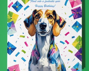 Handmade Whippet  dog Birthday Card - Personalised Dog card Funny Animal Card Premium - Greeting Card & Envelope Mum Dad Son Sister Friend