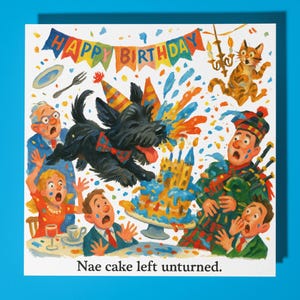 Scottish Terrier - Tarjeta de feliz cumpleaños - Animal divertido - Sobre premium para tarjeta de felicitación - Tarjeta de perro personalizada - Hermana, hija, amiga, papá