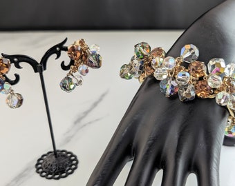 Dazzling Juliana Demi Parure: Yellow Topaz Crystal Bracelet and Earrings