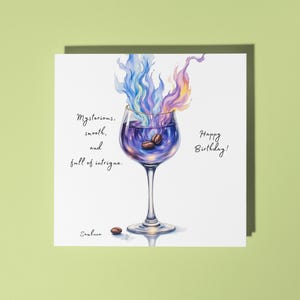 Sambuca fatta a mano - cocktail - Intenso, accattivante e pieno di spirito - Biglietto di auguri di buon compleanno Biglietto di auguri premium e busta