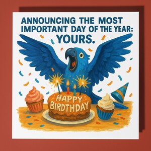 Arara Papagaio - Cartão de Feliz Aniversário - Animal Engraçado - Envelope de Cartão de Saudação Premium - Cartão de Gato Personalizado - Filha amiga Mãe Pai Família