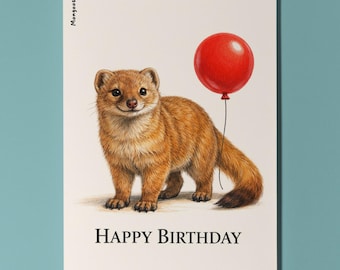 Animal Hugs Series Mongoose: Brave & Bright Happy Birthday Card Premium quality Greeting Card  and Envelope Personalised Friends Family