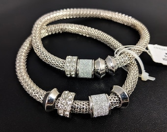 Silver-tone Stainless Steel Stretch Two Bracelet by NEW YORK and COMPANY