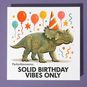 Dinosaurier Pachyrhinosaurus - Geburtstagskarte - Personalisierte Karte - Lustige Tier Karte - Premium Grußkarte & Umschlag Mama Sohn Schwester Freund