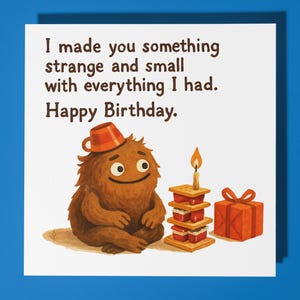 Grappig monster - Compassion Collection - Happy Birthday Card - Funny Animals - Premium wenskaart Envelop Gepersonaliseerde kaart - Vriend