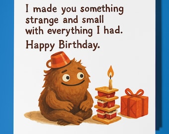 Funny monster - Compassion Collection - Happy Birthday Card - Funny Animals - Premium Greeting Card Envelope Personalised  card - Friend
