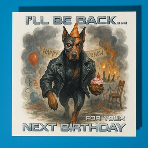 Barkinator-filmparodie - Happy Birthday Card - Funny Animal - Premium wenskaart envelop - gepersonaliseerde hondenkaart - vader moeder oma