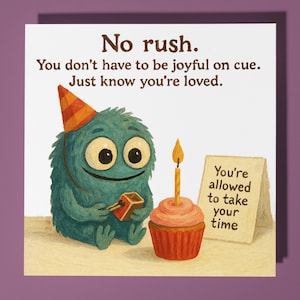 Monstre rigolo - Collection compassion - carte de joyeux anniversaire - animaux rigolos - enveloppe pour carte de voeux premium carte personnalisée - ami