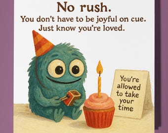 Funny monster - Compassion Collection - Happy Birthday Card - Funny Animals - Premium Greeting Card Envelope Personalised  card - Friend