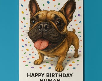 Dog Breeds Collection - Snout Party - French Bulldog - Happy Birthday Card - Funny dogs - Premium Greeting Card Envelope - Personalised card