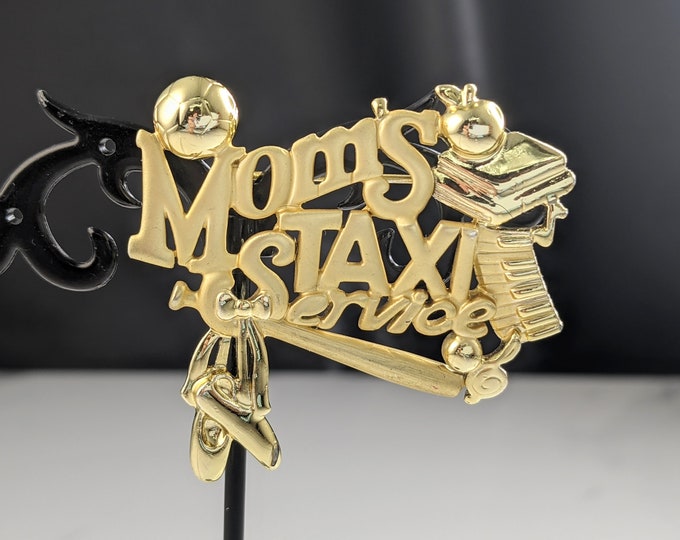 Lovely Vintage Mom's Taxi Service Brooch by AJC Jewellery