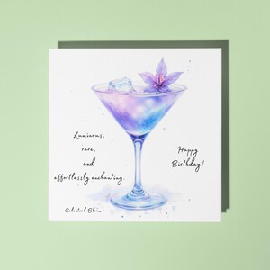 Cocktail Celestial Bloom fatto a mano: luminoso, raro e incantevole senza sforzo. - Biglietto di auguri di buon compleanno, biglietto di auguri premium e busta