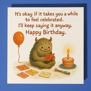 Lustiges Monster - Mitgefühl Kollektion - Alles Gute zum Geburtstag Karte - Lustige Tiere - Premium Grußkarte Umschlag Personalisierte Karte - Freund