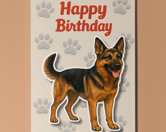 German Shepherd Dog Breeds - Pop Pets 3D Collection - Birthday Card - Funny Animal Premium Quality Greeting Card Envelope Personalised card