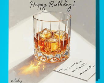 Cocktail collection - Whiskey drink - To sunshine - Happy Birthday Card - Premium Greeting Card and Envelope - Personalised card - Friends