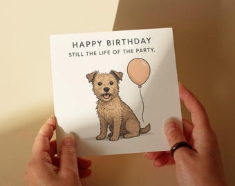 Border Terrier Birthday Card For Dad