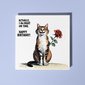 Handmade Cat from Wonderland Happy Birthday Card - Funny Animal Card Animal Lovers Premium Greeting Card With White Envelope