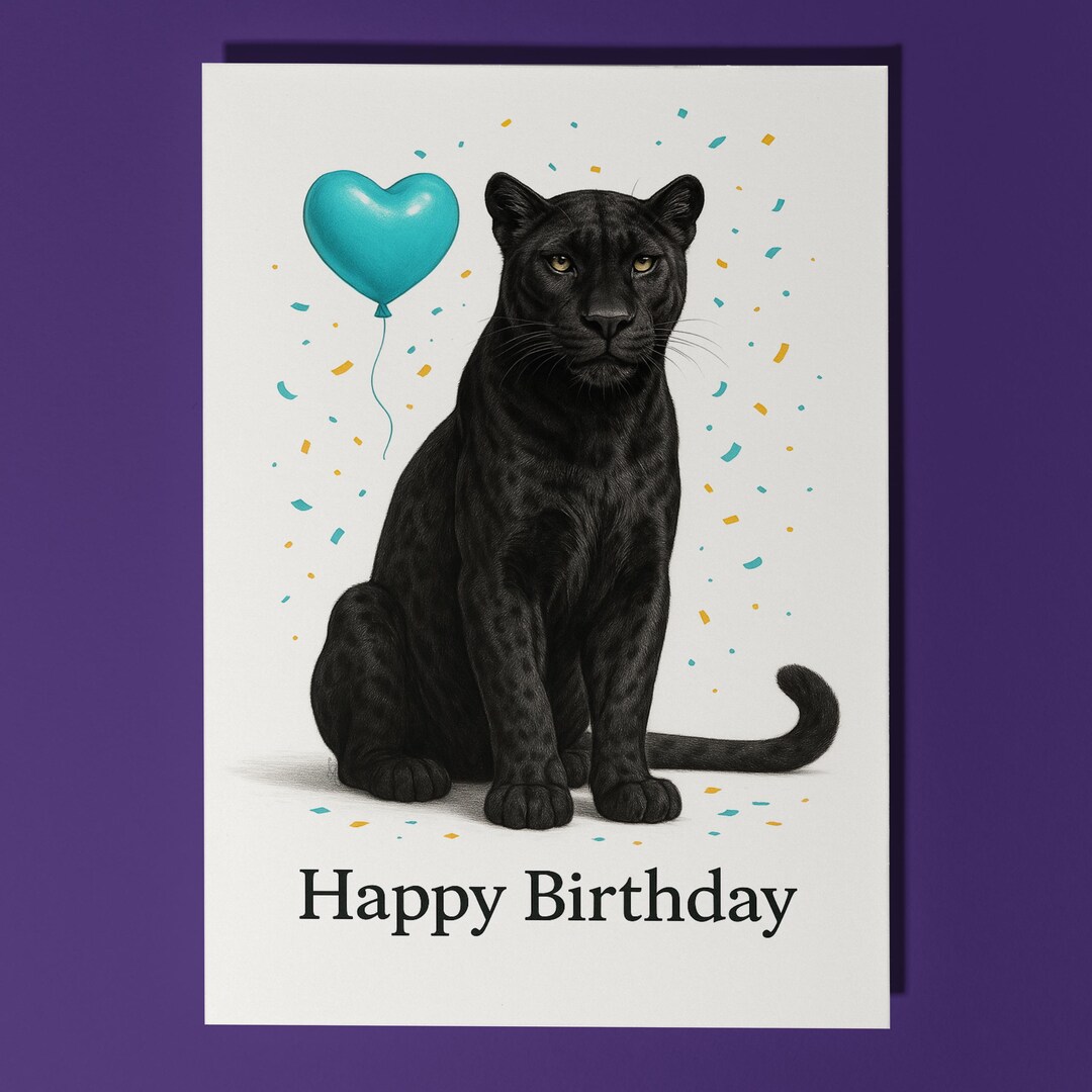 Wild Cats Party Collection - Panther - Happy Birthday Card - Funny ...