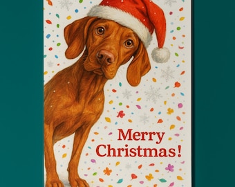 Vizsla Dog - Don’t Look Away - Merry Christmas Card - Funny Dog - Dog Breeds - Premium Greeting Card & Envelope - Personalised card - Friend