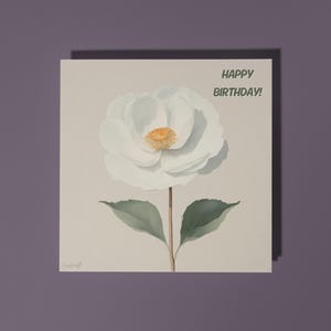 Delicata rosa bianca da tè fatta a mano come regalo - Biglietto di auguri di buon compleanno Biglietto di auguri con animali divertenti Biglietto di auguri premium per amanti degli animali e busta