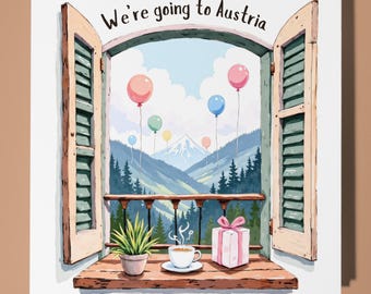 We're going to Austria Card -  Premium Greeting Card & Envelope - Personalised City card - Couple Family Friend Girlfriend Wife
