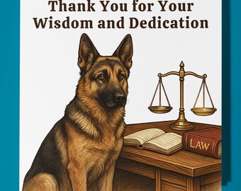 German Shepherd - Thank you for your wisdom and Dedication Card - Funny Animal - Premium Greeting Card Envelope - Personalised dog card