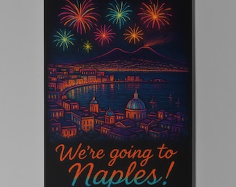 Mount Vesuvius Italy - We're going to Naples  Card - Premium Greeting Card and Envelope - Personalised City -  Friend Girlfriend Wife Family