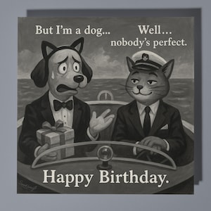 Cats Like it Hot - Parodia del film - Biglietto di auguri di buon compleanno - Biglietto di auguri premium con animali divertenti, busta, biglietto personalizzato con cane - Papà, mamma, nonna