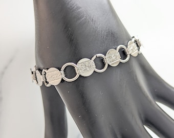 Classic "Young and Gay" Silver Section Charm Holder Bracelet by Sarah Coventry