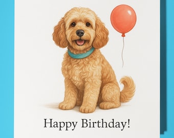 Dog Collection - Cockapoo Dog - Happy Birthday Card - Funny Animal - Premium Greeting Card & Envelope - Personalised card - Friend Family