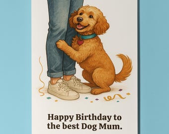 My Human Is the Best Collection - Cockapoo dog Happy Birthday to the best Dog Mum Card - Funny Premium Greeting Card Envelope Personalised