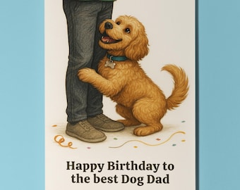 My Human Is the Best Collection - Cockapoo dog Happy Birthday to the best dog Dad Card - Funny Premium Greeting Card Envelope Personalised